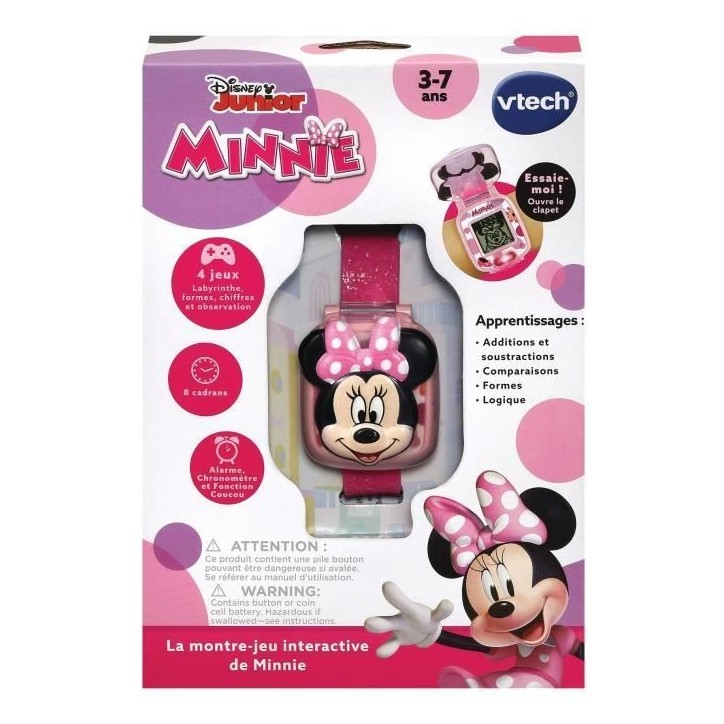 Montre-Jeu Interactive de Minnie - VTECH - Rose - Pour Enfant de 3 Ans et Plus