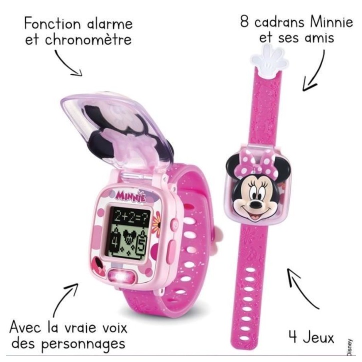 Montre-Jeu Interactive de Minnie - VTECH - Rose - Pour Enfant de 3 Ans et Plus