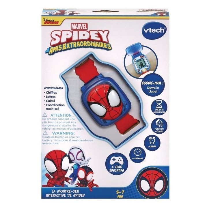 Montre-Jeu Interactive Spidey VTECH - Rouge et bleu - Pour enfant de 3 ans et plus