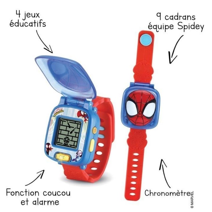 Montre-Jeu Interactive Spidey VTECH - Rouge et bleu - Pour enfant de 3 ans et plus