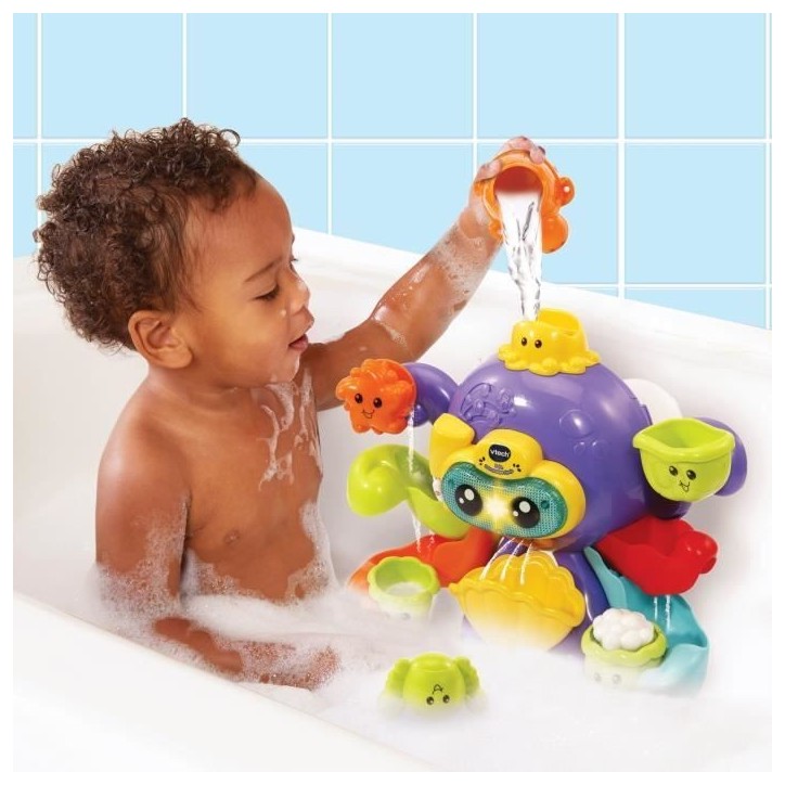 Jouet de Bain interactif VTECH BABY - Polo, Mon Poulpe Rigolo - Multicolore - Pour Bébé de 1 a 5 ans