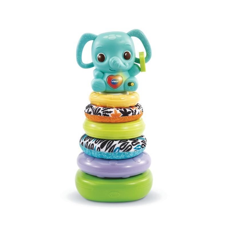 VTECH BABY - Play Green - Nino, Éléphanteau Empilo 3 en 1 (Plastique VTECH BABY - Play Green - Nino, Éléphanteau Empilo 3 en 1 (Plastique