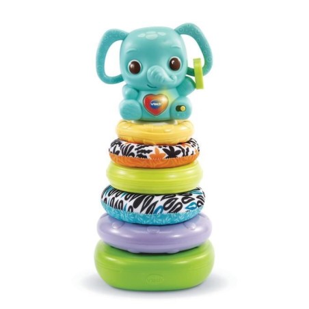 VTECH BABY - Play Green - Nino, Éléphanteau Empilo 3 en 1 (Plastique