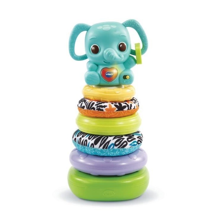 VTECH BABY - Play Green - Nino, Éléphanteau Empilo 3 en 1 (Plastique Bio Sourcé) VTECH BABY - Play Green - Nino, Éléphanteau Empilo 3 en 1 (Plastique Bio Sourcé)