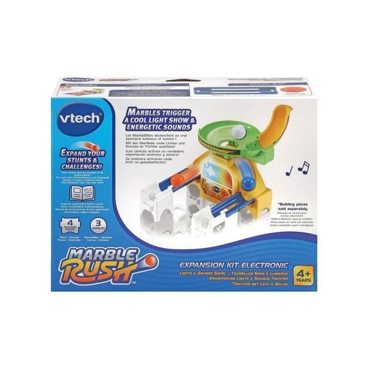 Circuit a Billes Marble Rush - VTECH - Expansion Kit Electronic - Tourbillon Sons et Lumieres