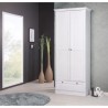 Armoire Landwood - Décor Blanc Mat - 2 Portes - 1 Tiroir - L80 x P39