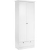 Armoire Landwood - Décor Blanc Mat - 2 Portes - 1 Tiroir - L80 x P39