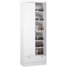 Armoire Landwood - Décor Blanc Mat - 2 Portes - 1 Tiroir - L80 x P39