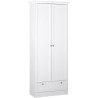 Armoire Landwood - Décor Blanc Mat - 2 Portes - 1 Tiroir - L80 x P39