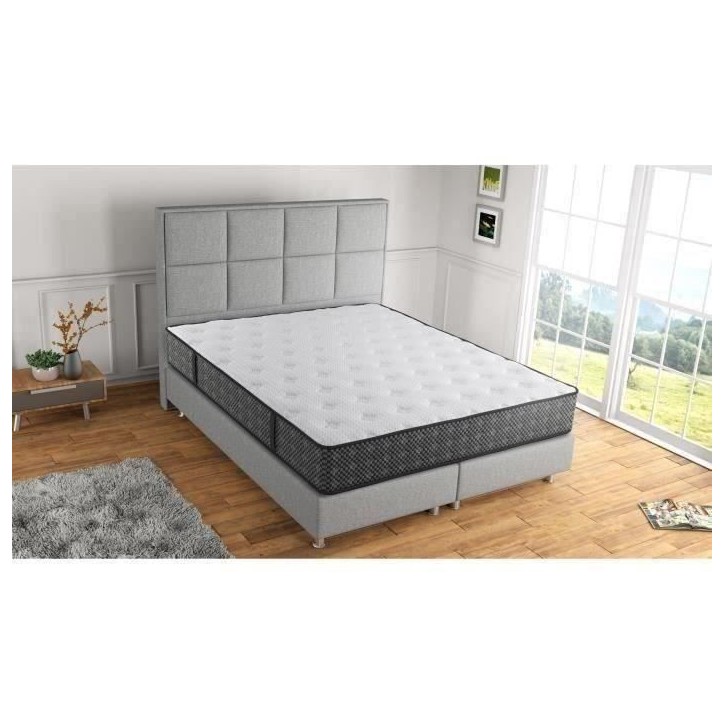 MODAMS Armoni 140 x 190 - 266 Ressorts biconiques - Mousse PU 24kg/m² - Réversible - Ep. 23 cm