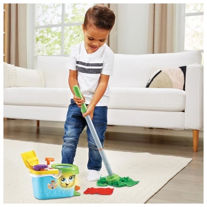 VTECH - 1,2,3 Imite-Moi - P'tit Chariot de Ménage Magi'clean - Jouet d'Imitation Enfant VTECH - 1,2,3 Imite-Moi - P'tit Chariot de Ménage Magi'clean - Jouet d'Imitation Enfant