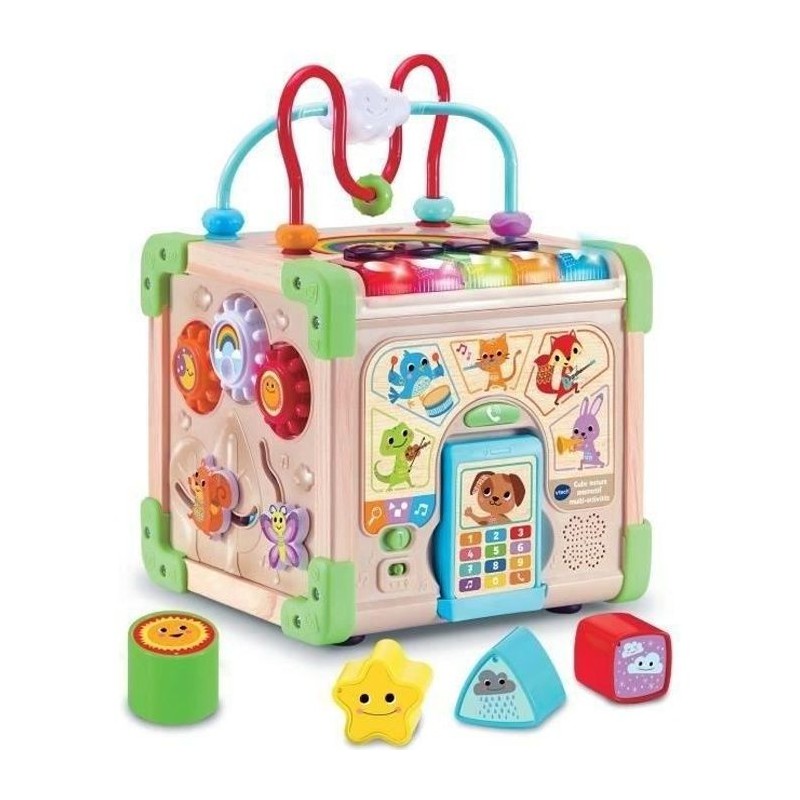 Jouet interactif VTECH CUBE NATURE - Bois certifié FSC - Animaux musi Jouet interactif VTECH CUBE NATURE - Bois certifié FSC - Animaux musi