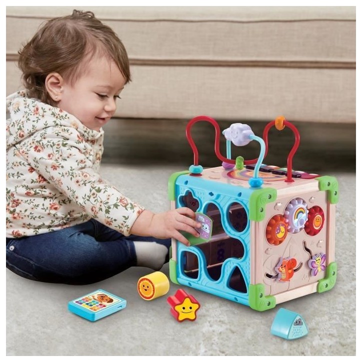 Jouet interactif VTECH CUBE NATURE - Bois certifié FSC - Animaux musicaux - 9-36 mois