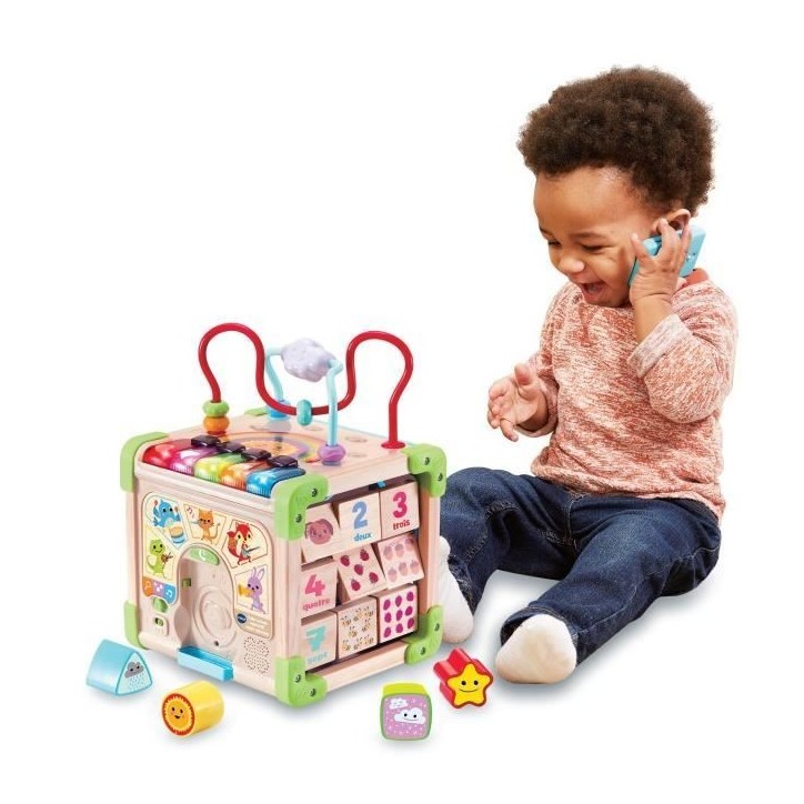 Jouet interactif VTECH CUBE NATURE - Bois certifié FSC - Animaux musicaux - 9-36 mois