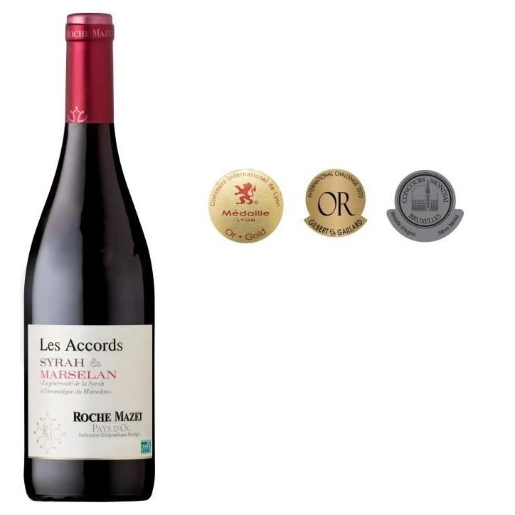 Les Accords de Roche Mazet 2023 Syrah & Marselan Pays d'Oc - Vin rouge de Languedoc