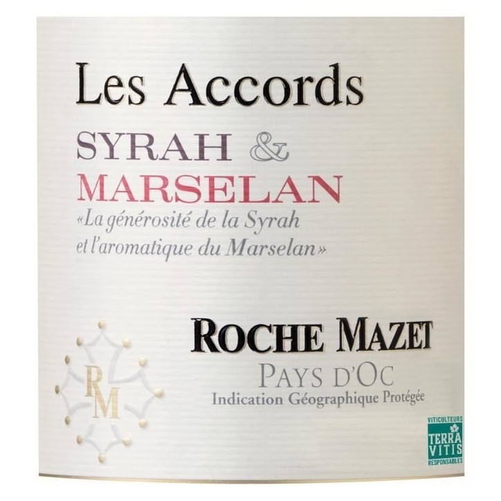 Les Accords de Roche Mazet 2023 Syrah & Marselan Pays d'Oc - Vin rouge de Languedoc