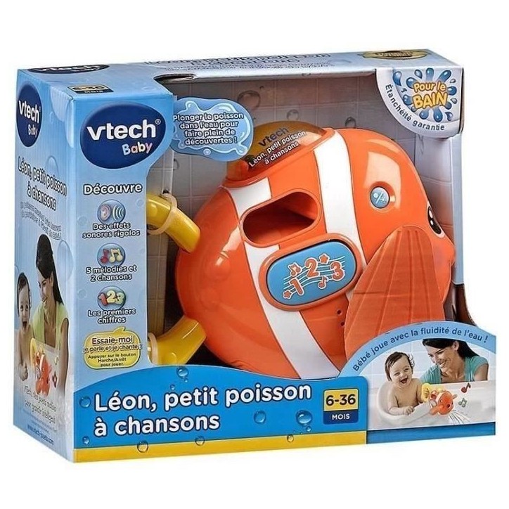 Jouet de Bain VTECH BABY - Léon, P'tit Poisson a Chansons Jouet de Bain VTECH BABY - Léon, P'tit Poisson a Chansons