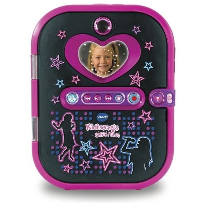 Agenda électronique VTECH Kidisecrets Selfie Music Noir avec lecteur MP3 pour filles de 6 a 12 ans
