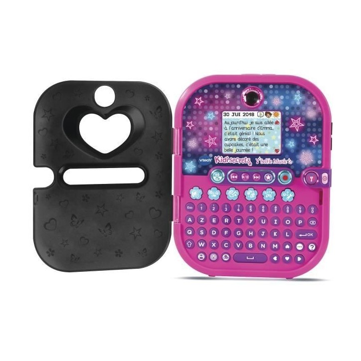 Agenda électronique VTECH Kidisecrets Selfie Music Noir avec lecteur MP3 pour filles de 6 a 12 ans