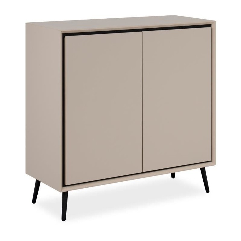 Buffet - ARONA 01A - Beige / Noir - 2 portes - 90 x 90 x 38 cm Buffet - ARONA 01A - Beige / Noir - 2 portes - 90 x 90 x 38 cm