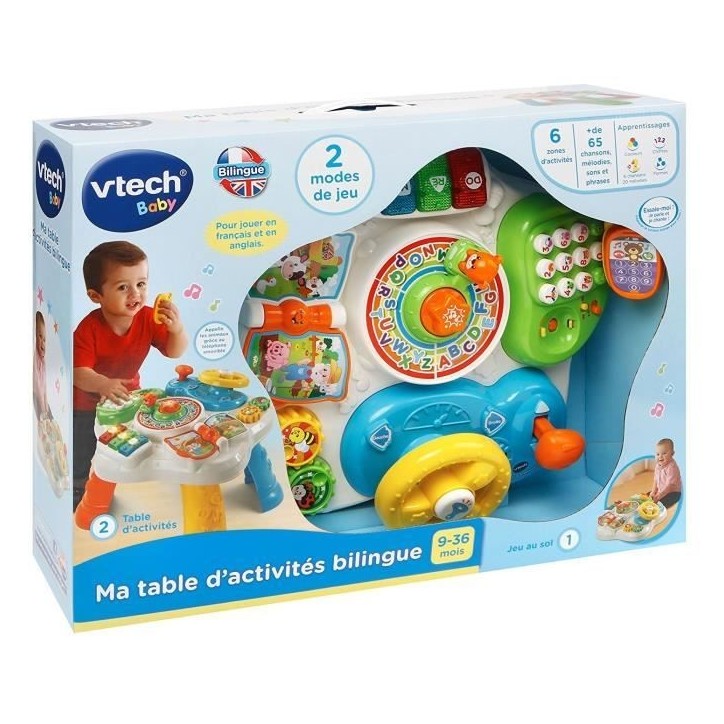 Table d'activités bilingue VTECH - Ma Table D'Activités Bilingue - Multicolore - 100% bilingue - 9 mois et plus