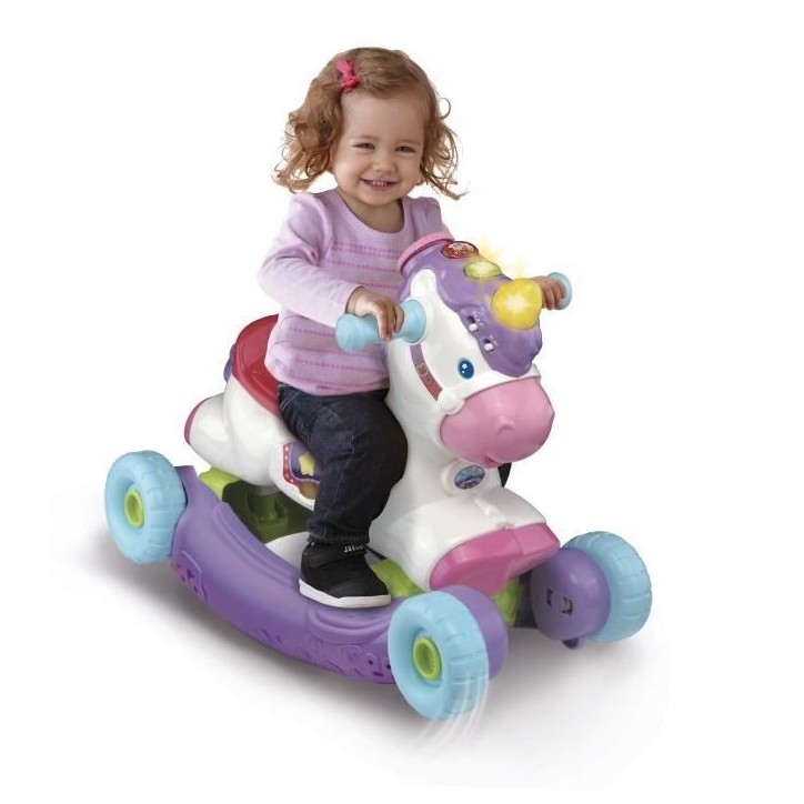 Porteur a Bascule - VTECH BABY - Cléo Ma Licorne Basculo 2en1 - Parlant et Lumineux - Rose
