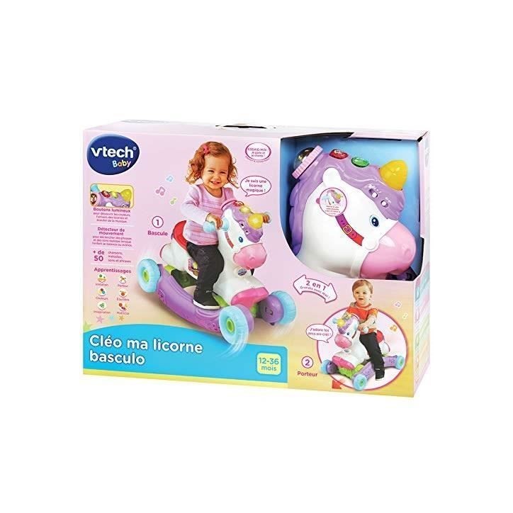 Porteur a Bascule - VTECH BABY - Cléo Ma Licorne Basculo 2en1 - Parlant et Lumineux - Rose