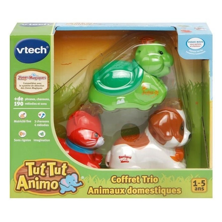 Coffret Trio Tut Tut Animo VTECH - Animaux Domestiques - 3 animaux parlants et roulants - Mixte - De 1 a 5 ans
