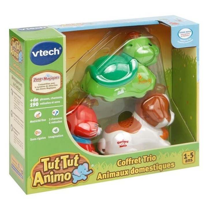Coffret Trio Tut Tut Animo VTECH - Animaux Domestiques - 3 animaux parlants et roulants - Mixte - De 1 a 5 ans