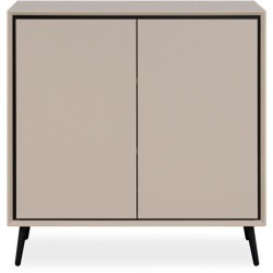 Buffet - ARONA 01A - Beige / Noir - 2 portes - 90 x 90 x 38 cm