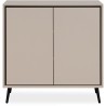 Buffet - ARONA 01A - Beige / Noir - 2 portes - 90 x 90 x 38 cm