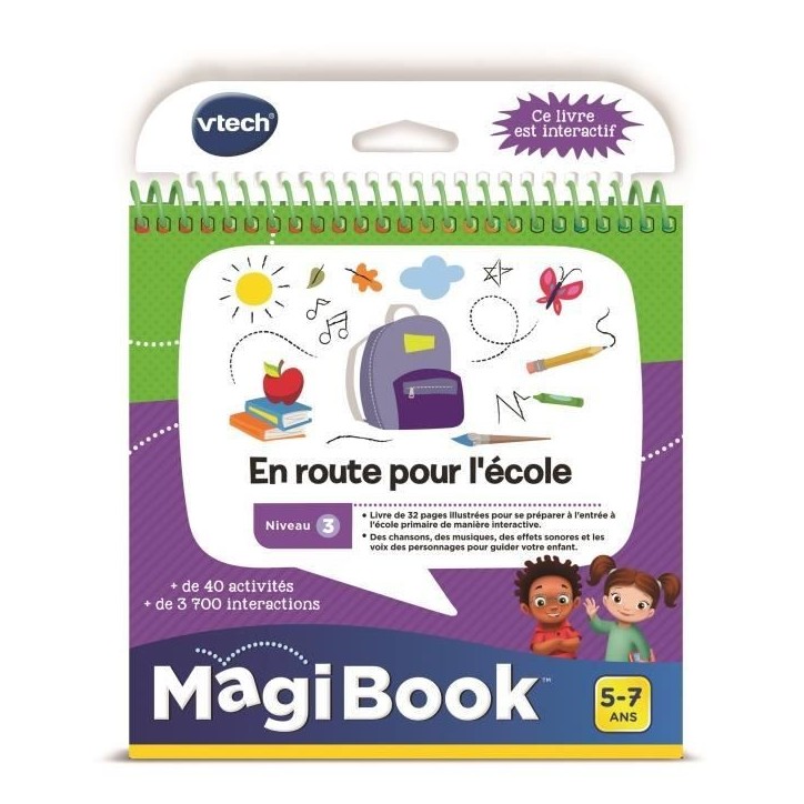 VTECH - Livre Interactif Magibook - En Route Pour L'École VTECH - Livre Interactif Magibook - En Route Pour L'École