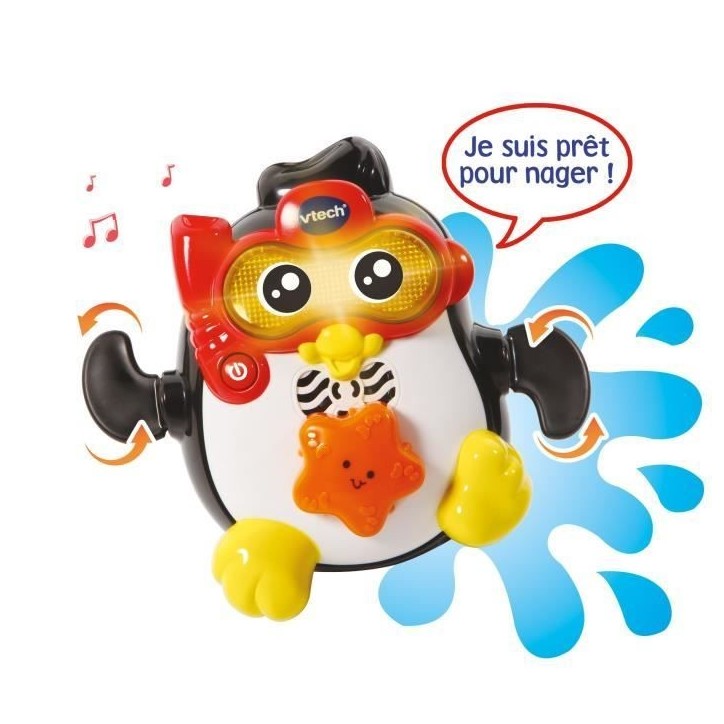 Jouet de Bain interactif VTECH BABY - Gédéon, Champion de Natation - Pingouin Nageur pour Bébé des 1 an Jouet de Bain interactif VTECH BABY - Gédéon, Champion de Natation - Pingouin Nageur pour Bébé des 1 an