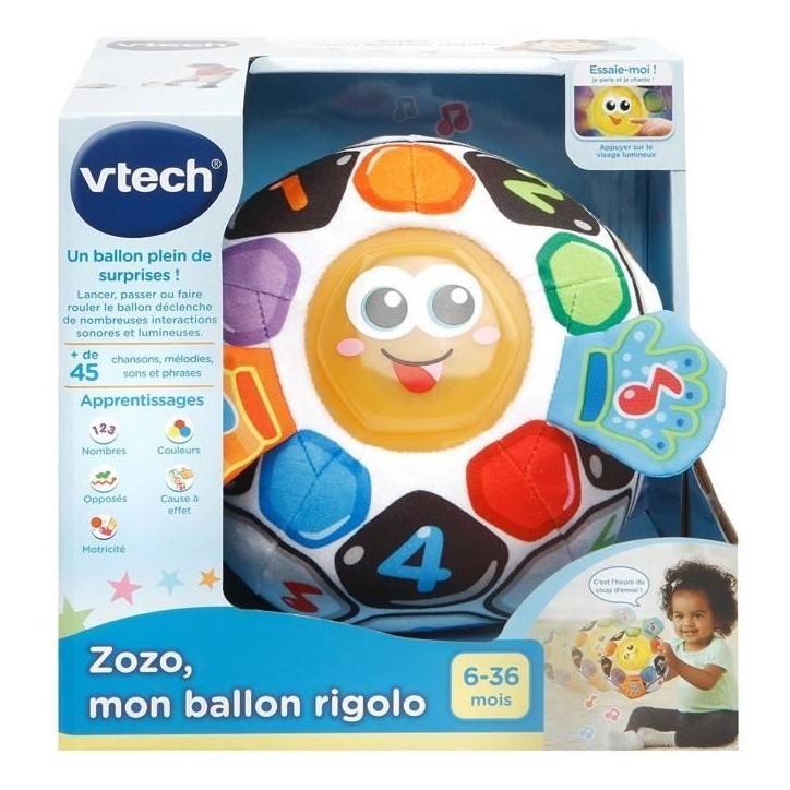 VTECH BABY - Balle d'Éveil - Zozo, Mon Ballon Rigolo - Jouet Éducatif pour Bébé de 6 a 36 Mois VTECH BABY - Balle d'Éveil - Zozo, Mon Ballon Rigolo - Jouet Éducatif pour Bébé de 6 a 36 Mois