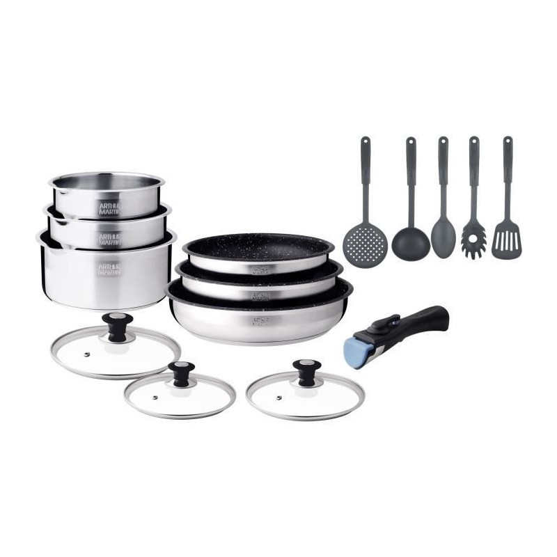 Batterie de cuisine induction - Arthur Martin - AM1275 - Acier inoxyda