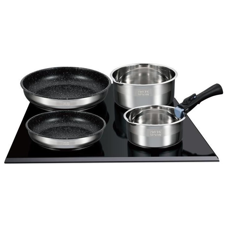 Batterie de cuisine induction - Arthur Martin - AM1275 - Acier inoxydable - 15 pieces - Poignée amovible - Tous feux dont induc
