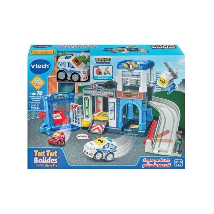VTECH TUT TUT BOLIDES SERIE PRO - SUPER POSTE DE POLICE INTERACTIF (+ CHRIS, LIEUTENANT DE POLICE)