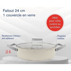 Faitout - ARTHUR MARTIN - AM6523 - 24 cm avec couvercle - Aluminium Fo