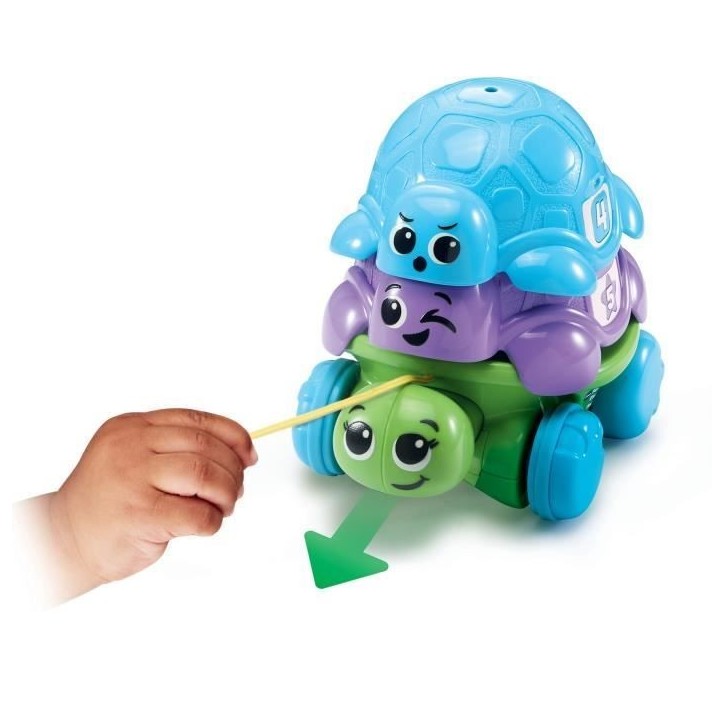 VTECH-FAMILLE EMPILO TORTUE (PLASTIQUE REUTILISE)