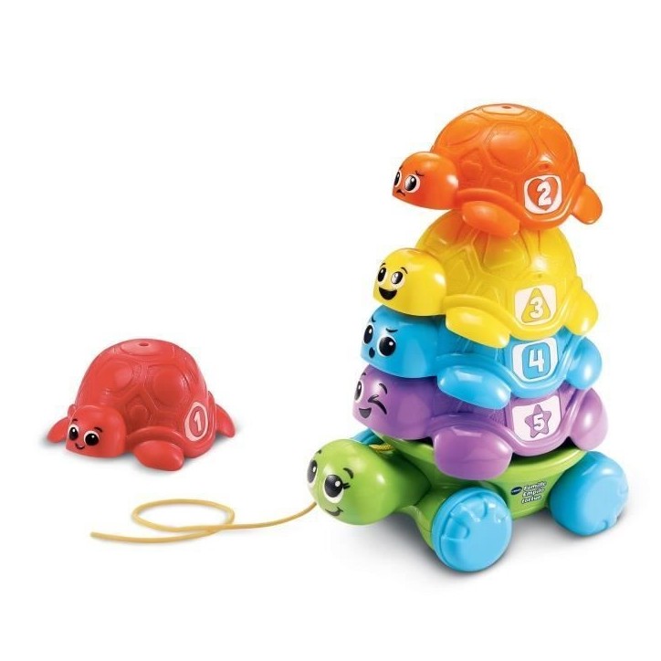 VTECH-FAMILLE EMPILO TORTUE (PLASTIQUE REUTILISE)