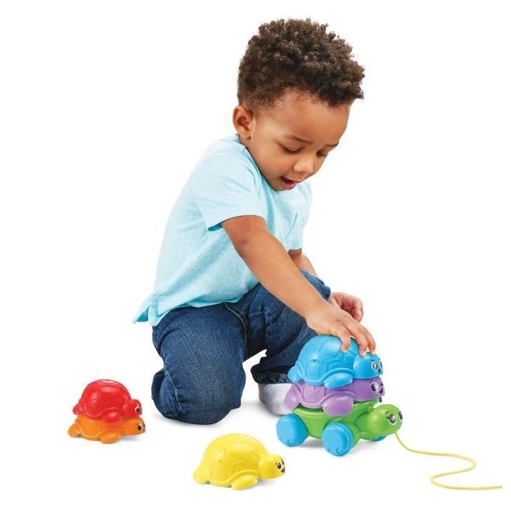 VTECH-FAMILLE EMPILO TORTUE (PLASTIQUE REUTILISE)