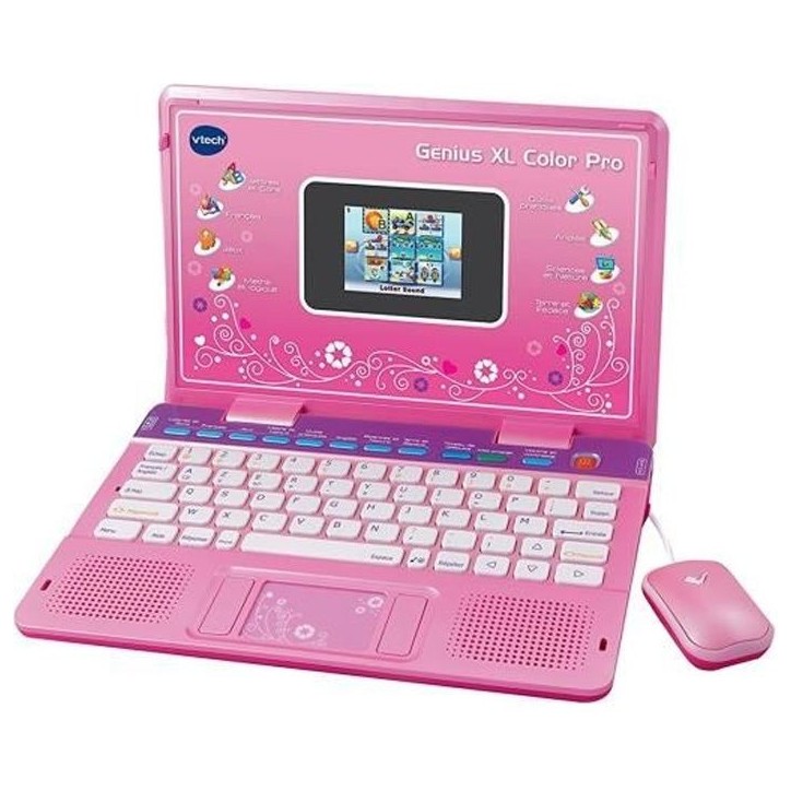 Ordinateur bilingue VTECH Genius XL Color Pro Rose - 6-11 ans Ordinateur bilingue VTECH Genius XL Color Pro Rose - 6-11 ans