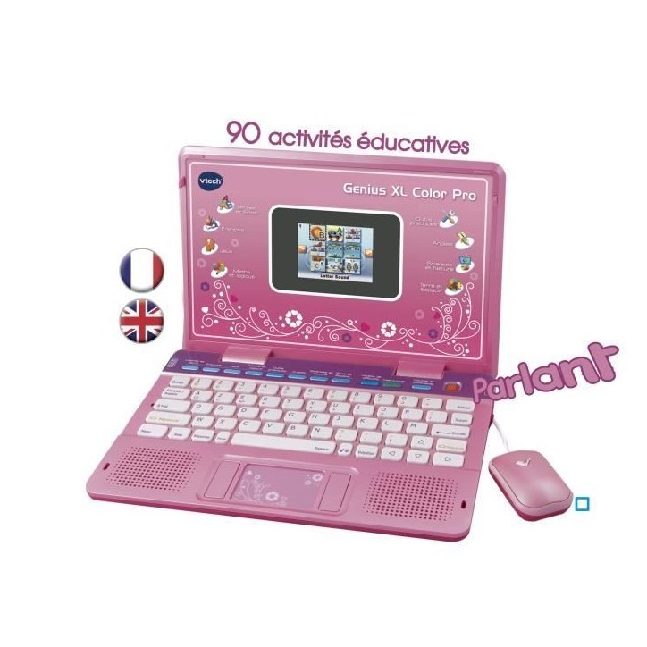 Ordinateur bilingue VTECH Genius XL Color Pro Rose - 6-11 ans Ordinateur bilingue VTECH Genius XL Color Pro Rose - 6-11 ans