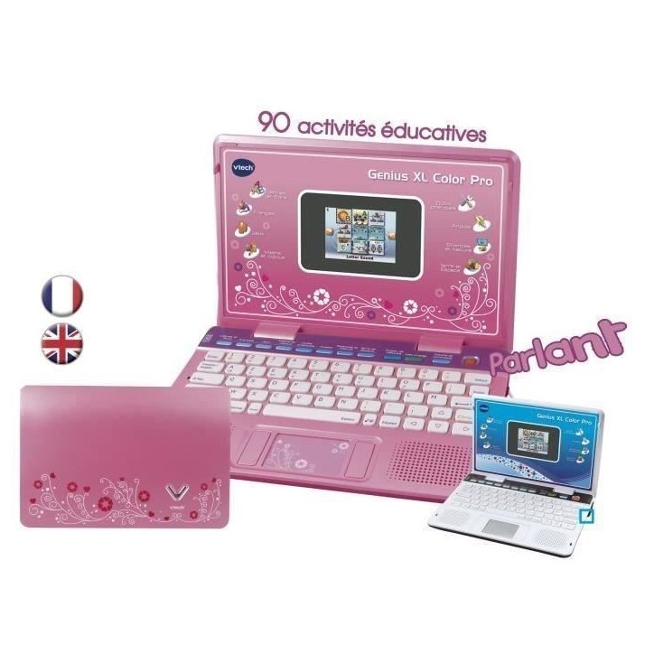 Ordinateur bilingue VTECH Genius XL Color Pro Rose - 6-11 ans Ordinateur bilingue VTECH Genius XL Color Pro Rose - 6-11 ans