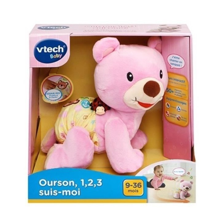 VTECH BABY - Ourson, 1,2,3 Suis-Moi - Rose