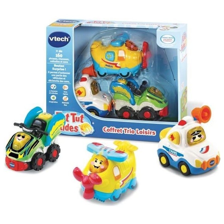 VTECH - Tut Tut Bolides - Coffret Trio Loisirs (Avion + Formule 1 + Bus) - Multicolore - Mixte - 12 mois+