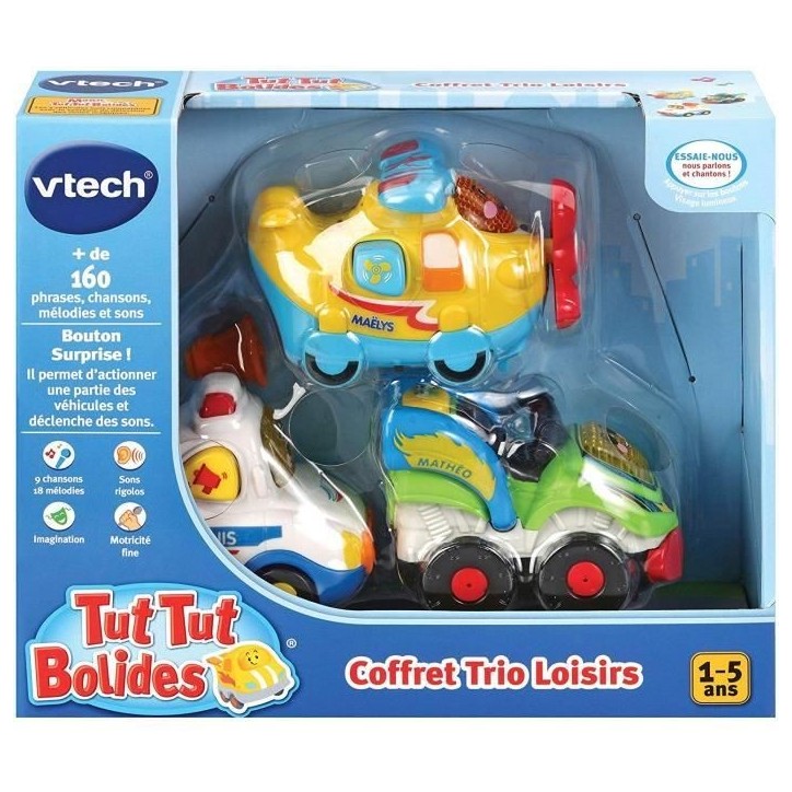 VTECH - Tut Tut Bolides - Coffret Trio Loisirs (Avion + Formule 1 + Bus) - Multicolore - Mixte - 12 mois+