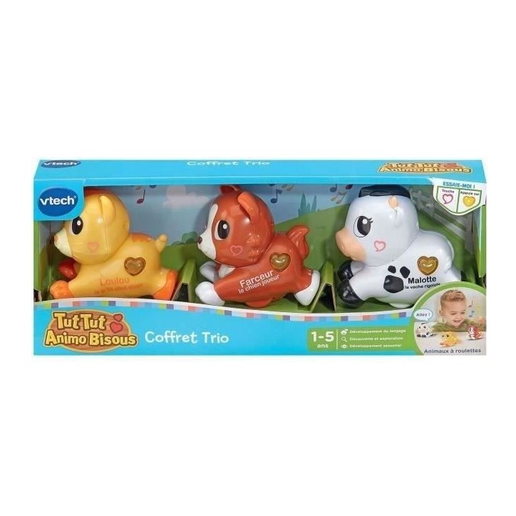 VTECH - TUT TUT ANIMO BISOUS - COFFRET TRIO (CHIEN + CHAT + VACHE) - Multicolore VTECH - TUT TUT ANIMO BISOUS - COFFRET TRIO (CHIEN + CHAT + VACHE) - Multicolore