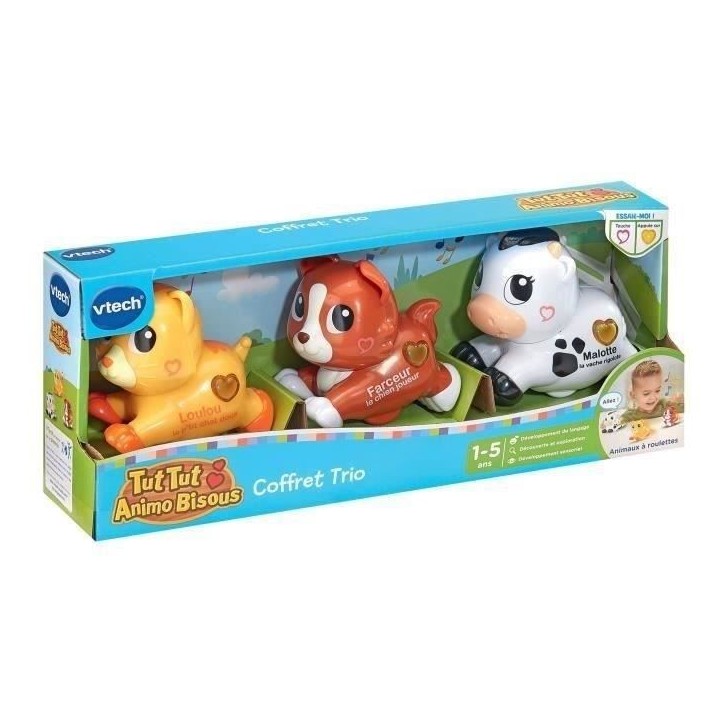 VTECH - TUT TUT ANIMO BISOUS - COFFRET TRIO (CHIEN + CHAT + VACHE) - Multicolore VTECH - TUT TUT ANIMO BISOUS - COFFRET TRIO (CHIEN + CHAT + VACHE) - Multicolore