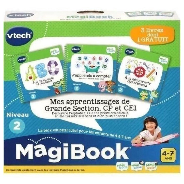 Livre Interactif Magibook - VTECH - Mes Apprentissages de Grande Section, CP et CE1 - Pack de 3 livres Livre Interactif Magibook - VTECH - Mes Apprentissages de Grande Section, CP et CE1 - Pack de 3 livres